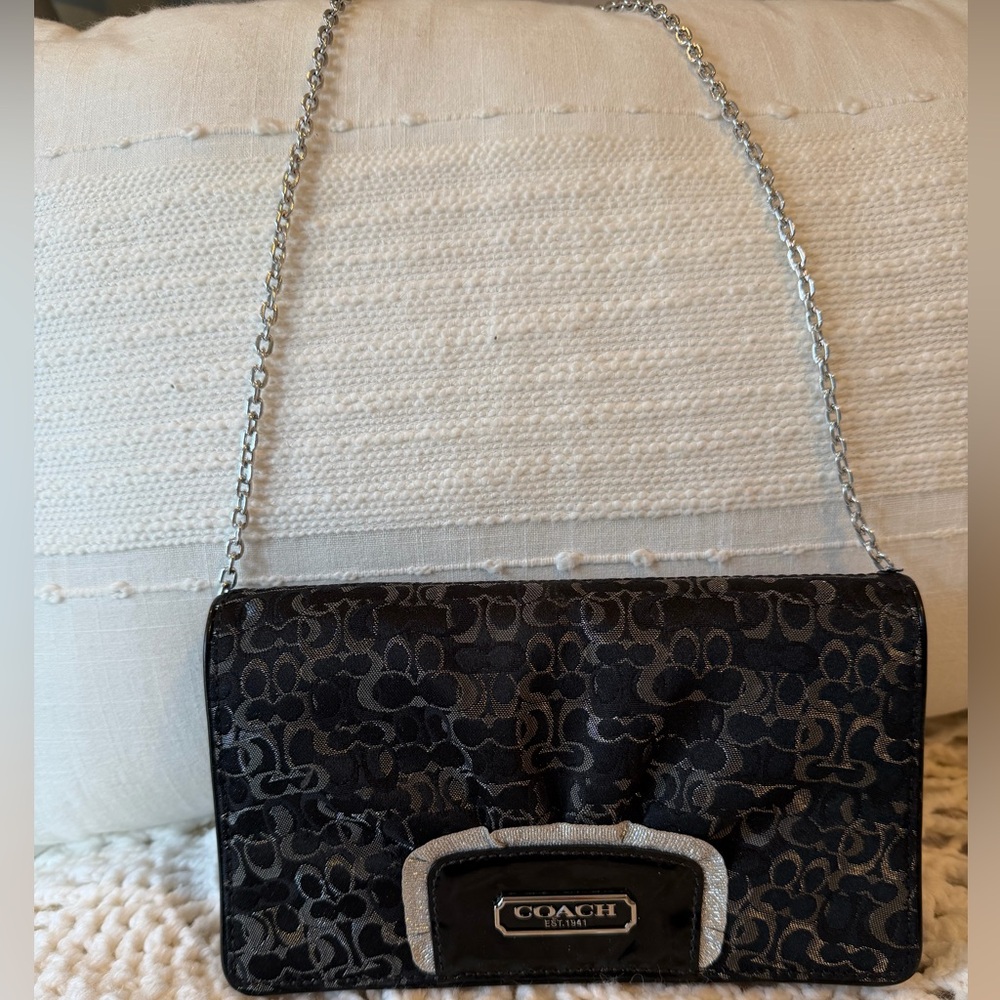 Vintage Coach Black & Silver Evening Bag/Clutch - Picture 2 of 11